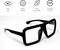 4E's Novelty Black Oversized Thick Glasses – Non-Prescription Clear Lens Square Frame, Fake Huge Nerd Eyewear for Adults & Kids, Vector Velma Costume, Halloween, Cosplay & Retro Fashion Accessories